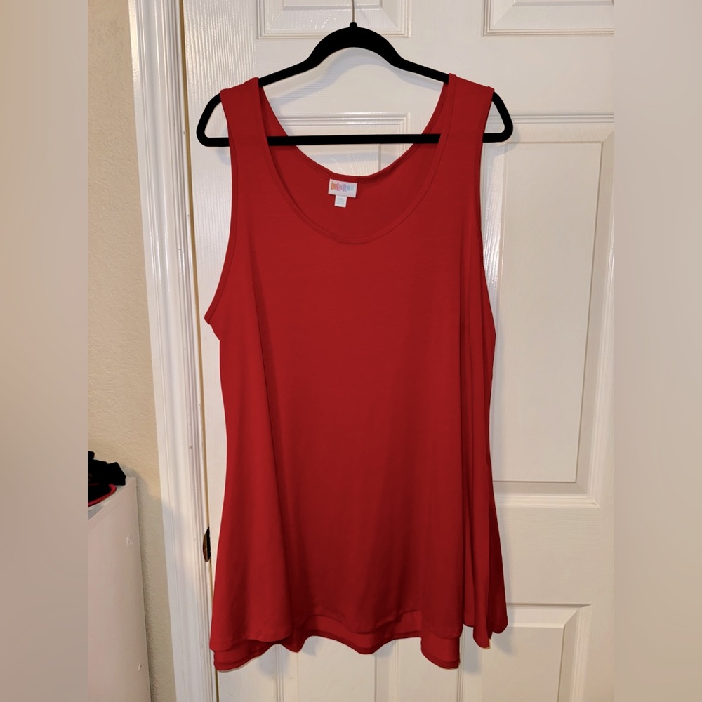 Red Sleeveless Women's Swing Top